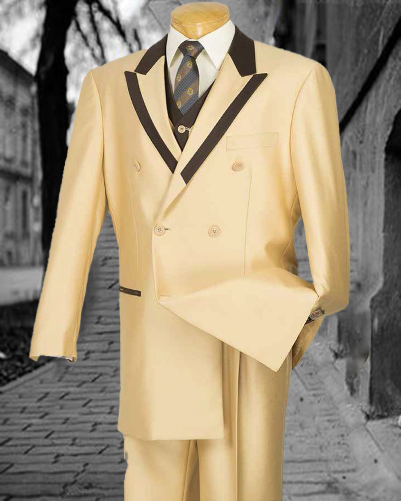 Men's casual color contrast design print all-match suit