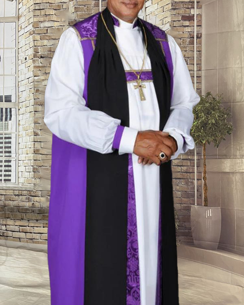 Men's casual color contrast print long-sleeved jacket