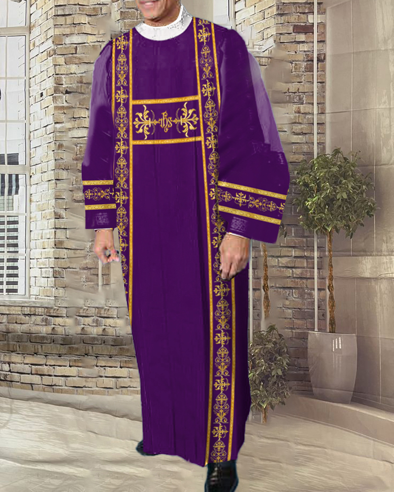 Men's casual color contrast print long-sleeved jacket