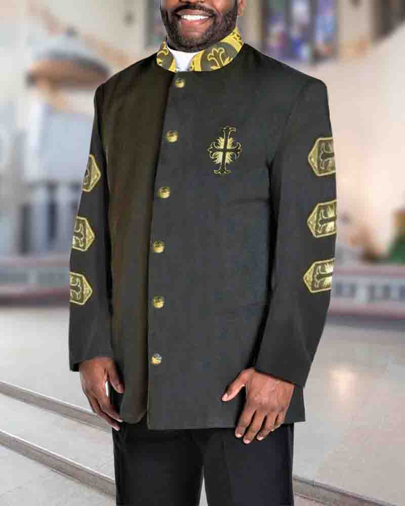 Men's Casual Contrast Color Printed Jacket