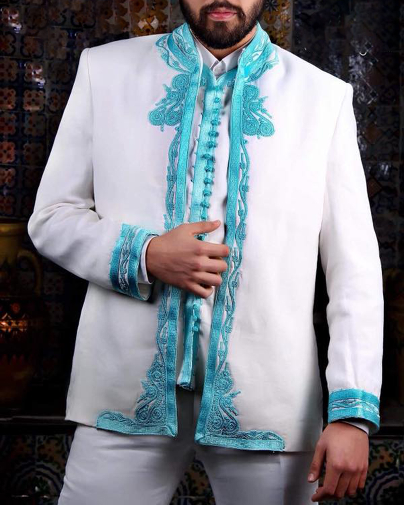 Men's casual all-match mid-length long-sleeved jacket