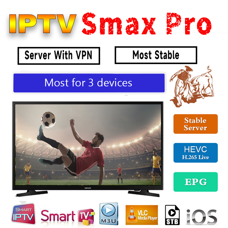 Anti-blocking server IPTV smax pro with VPN for 1/2/3 devices works for android/fire stick/TV/PC/tablet