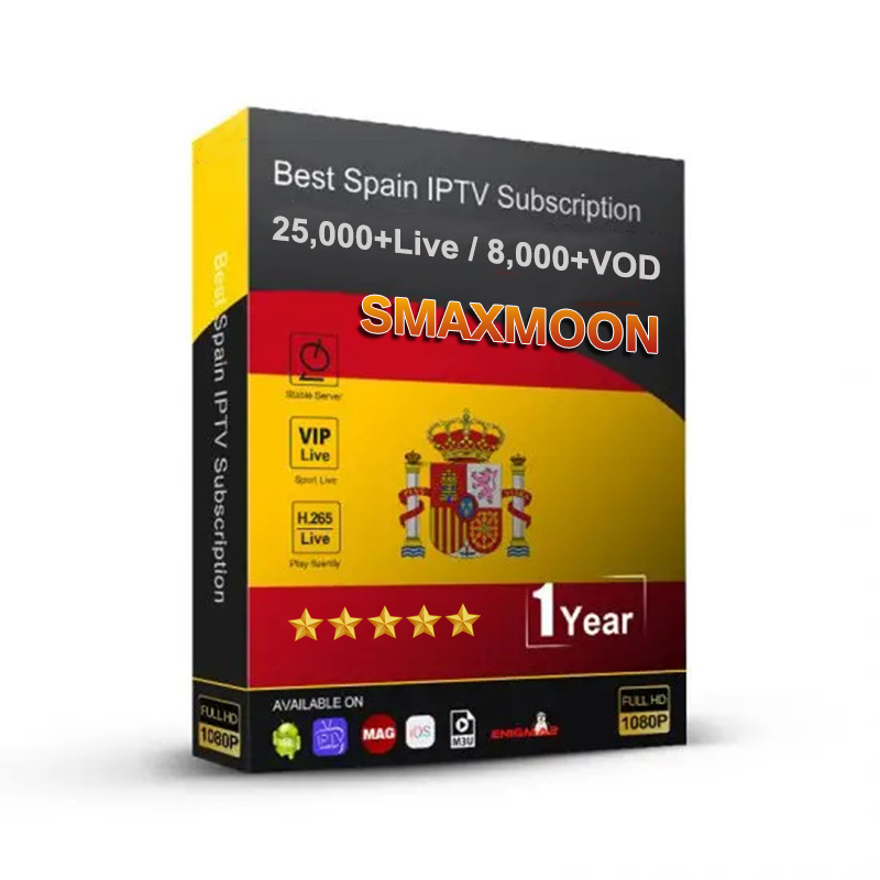1 Year IPTV for 3 different devices simultaneously, work for Spain support reseller panel