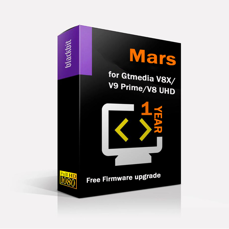 1 year Europe Mars For GT Media V8X/X8/V8UHD/V9 prime, 100% stable, Astra1/Astra 3A/3B/Hotbird ect