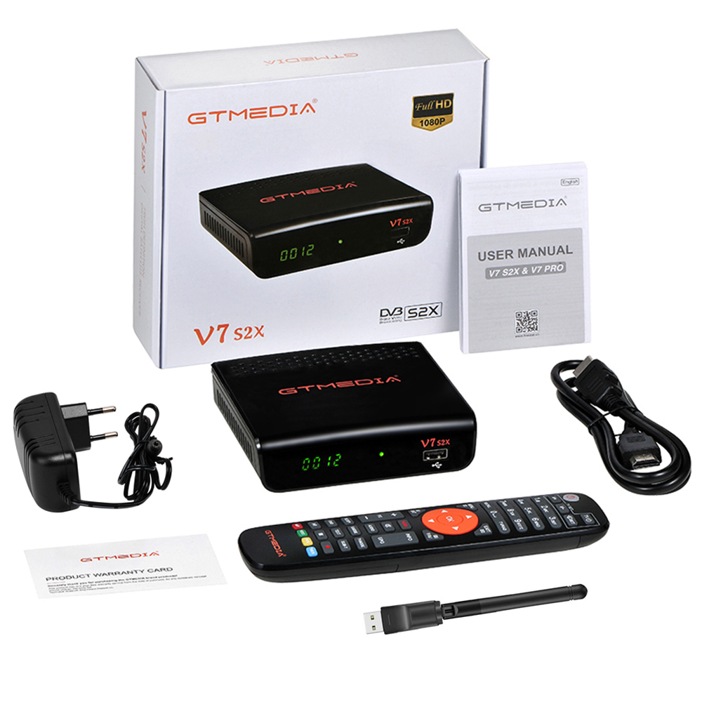 Hot Sale GTmedia V7 S2X DVB-S2 Satellite TV Receiver USB Wifi dongle 1080P Full HD Decoder upgrade by Gtmedia V7S HD