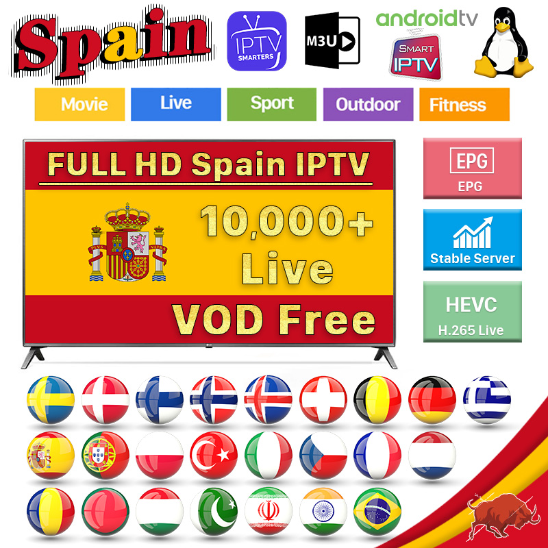 1 Year SMAX IPTV For 1-3 Devices, 1/5/6/12 Units Per 1-3 Devices for IPTV resale. could be different IP, Stable For Spain, support adding credits to the panel