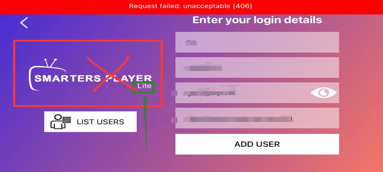 What should I do if “smarters player lite” doesn’t work?