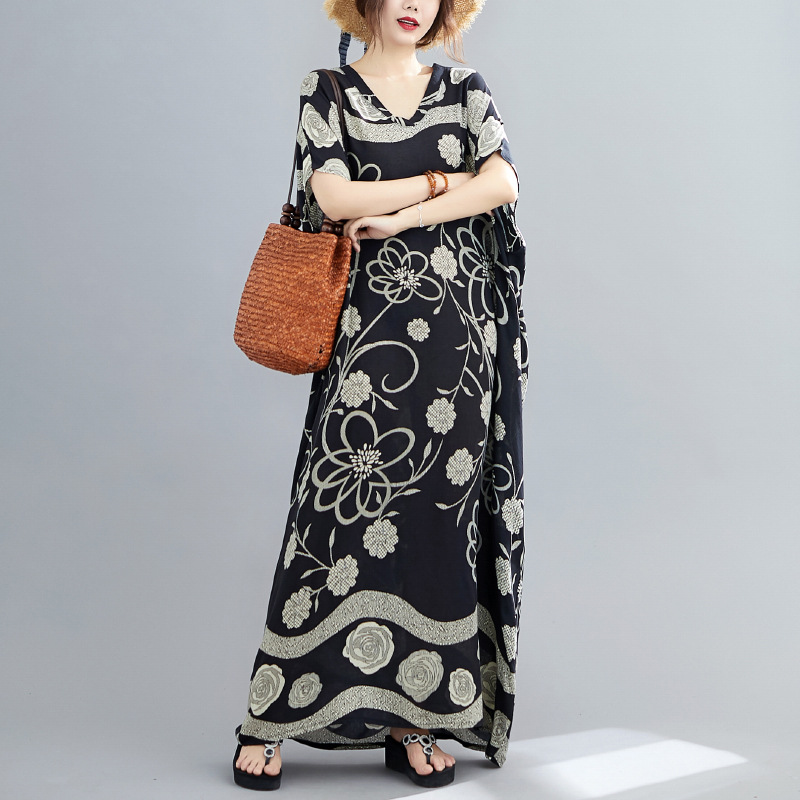 2023 夏　オーバーサイズ　ゆるい 花柄 ワンピース ドレス