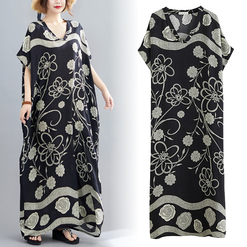 2023 夏　オーバーサイズ　ゆるい 花柄 ワンピース ドレス