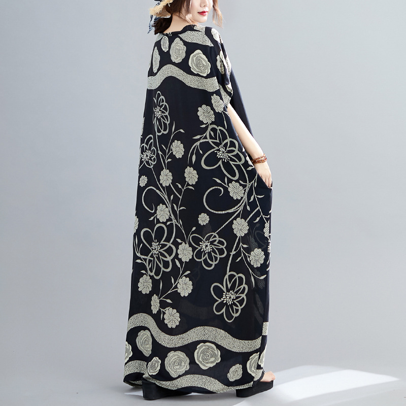 2023 夏　オーバーサイズ　ゆるい 花柄 ワンピース ドレス