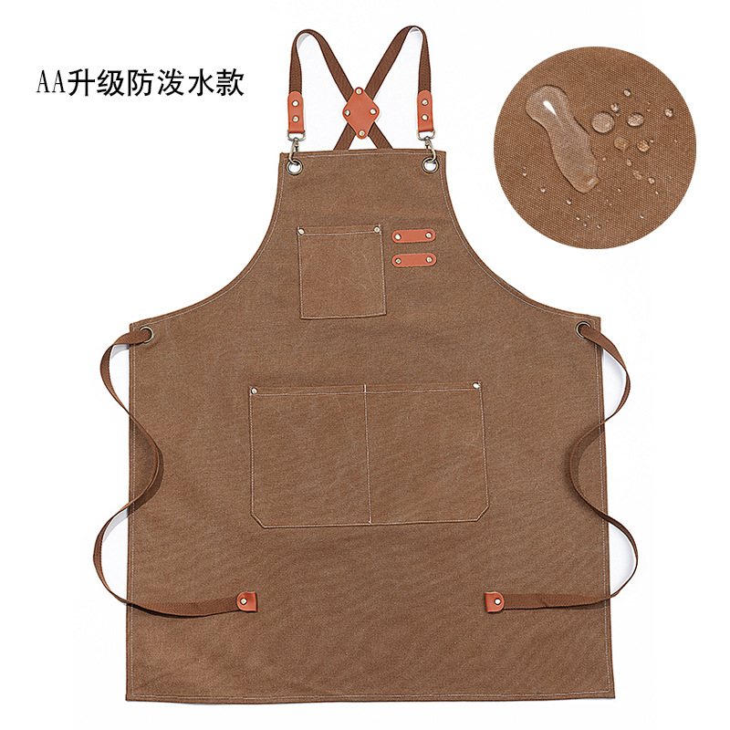 Foreign trade thickened all -cotton canvas apron, coffee, milk tea shop surrounds the waist house kitchen garden work apron