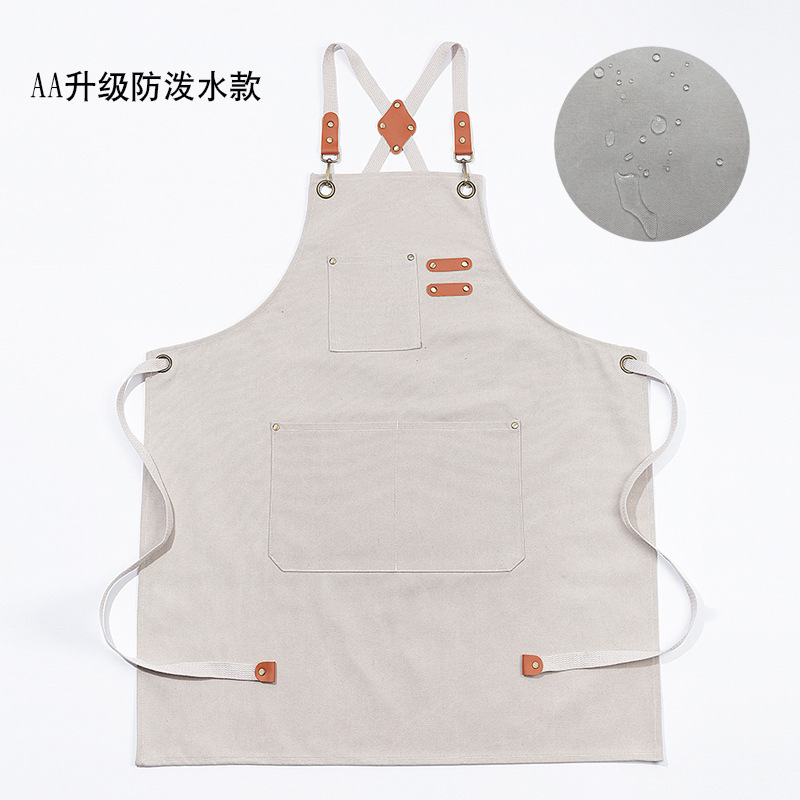 Foreign trade thickened all -cotton canvas apron, coffee, milk tea shop surrounds the waist house kitchen garden work apron