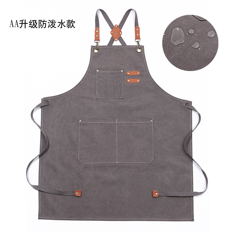 Foreign trade thickened all -cotton canvas apron, coffee, milk tea shop surrounds the waist house kitchen garden work apron