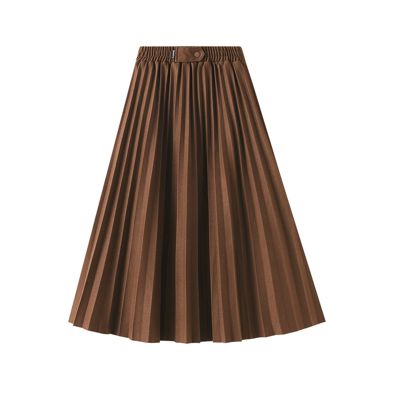 2023厚いウール プリーツスカート レディーススカート　ロングスカート