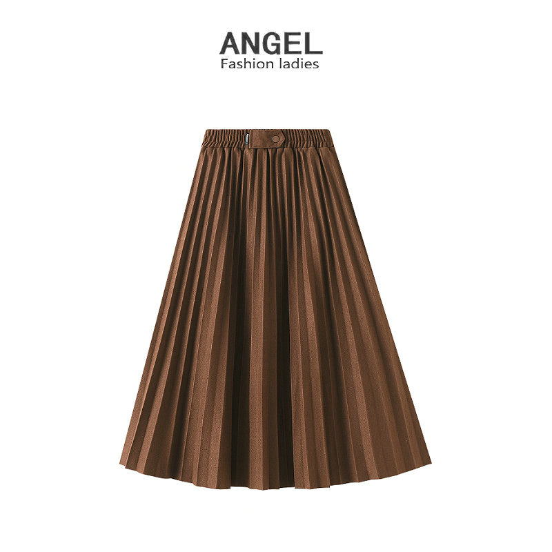 2023厚いウール プリーツスカート レディーススカート ロングスカート