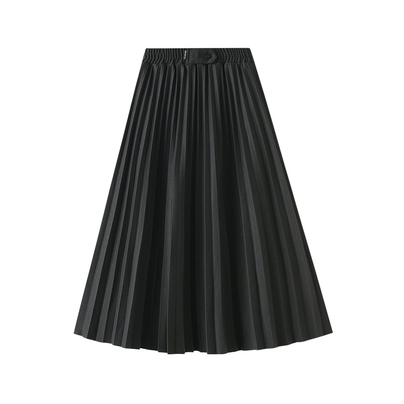 2023厚いウール プリーツスカート レディーススカート　ロングスカート