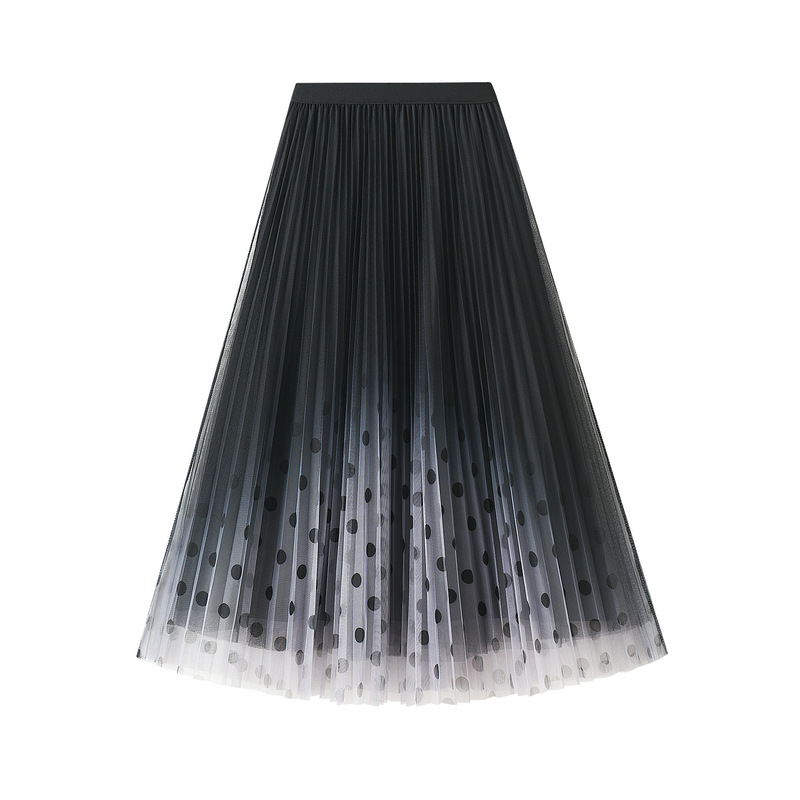 プリーツスカート レディース ダブルガーゼ スカート 水玉 きれいめ