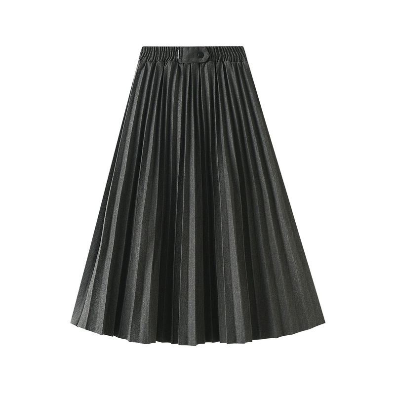 2023厚いウール プリーツスカート レディーススカート ロングスカート