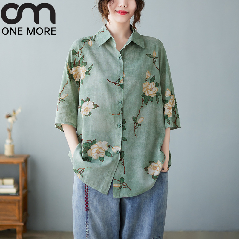 Tシャツ 2023  レディース 女性 花柄 グリーン  2023年新作 無地