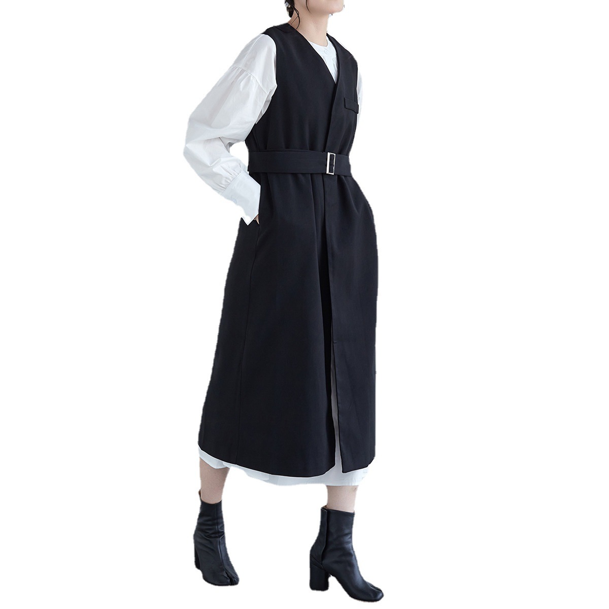 コート ポケット付き シンプル 2023新作 婦人服  スリム ロング丈