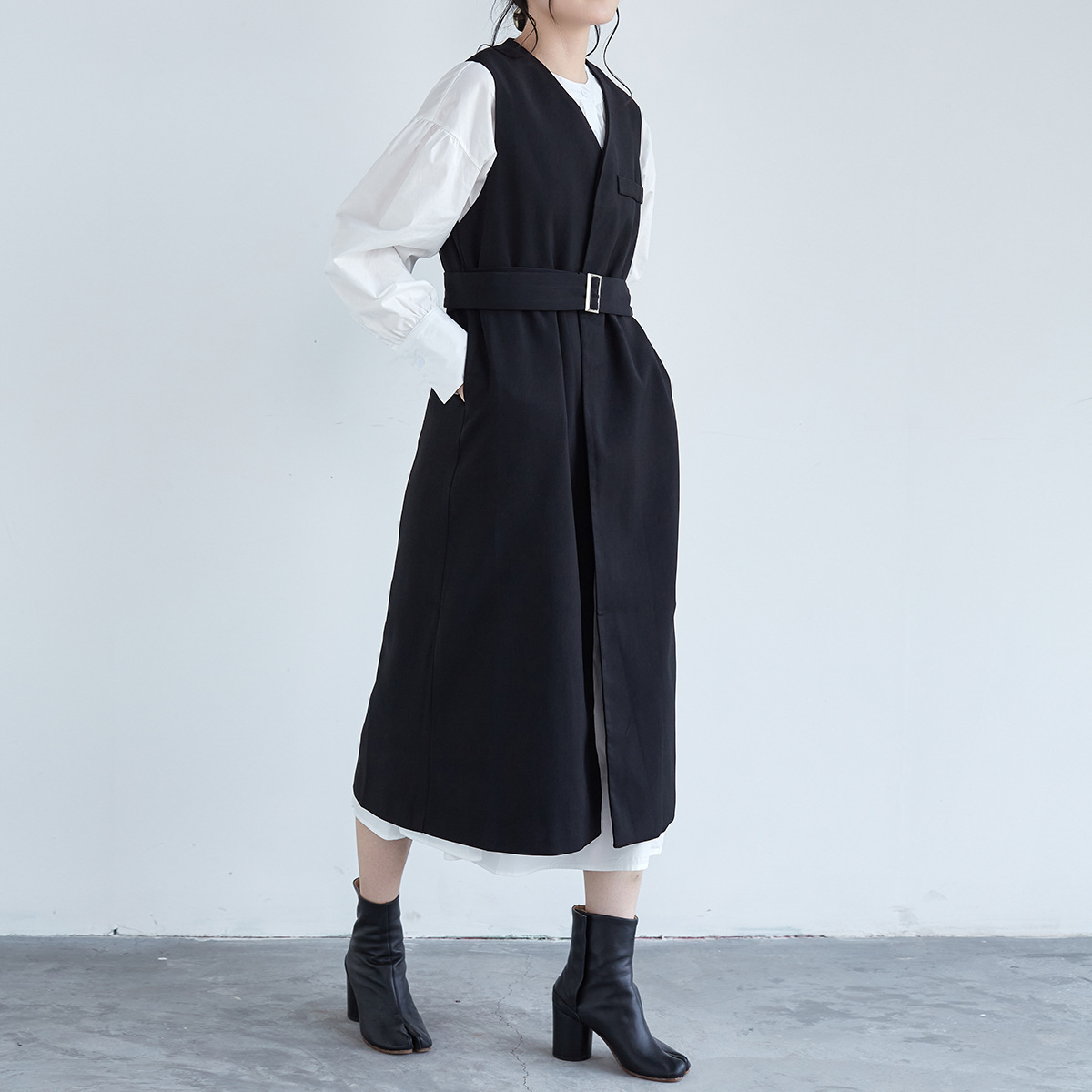 コート ポケット付き シンプル 2023新作 婦人服  スリム ロング丈