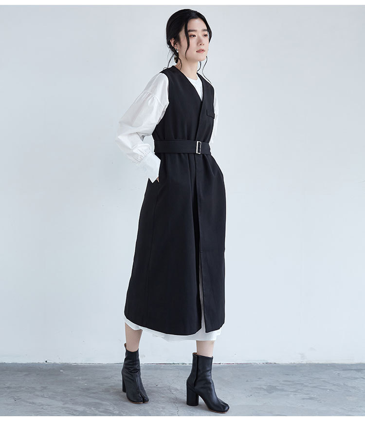 コート ポケット付き シンプル 2023新作 婦人服  スリム ロング丈