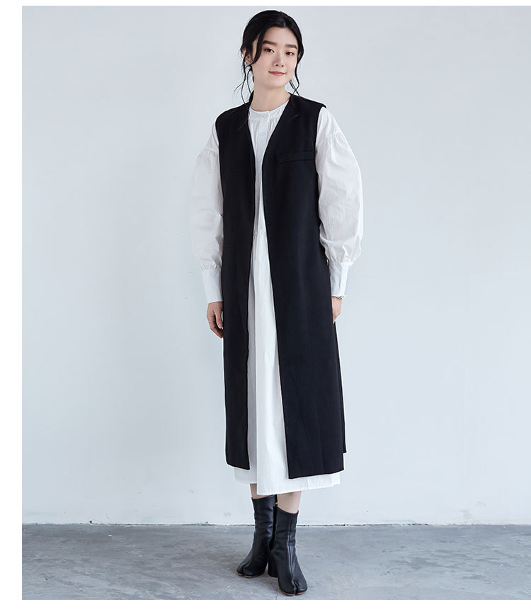 コート ポケット付き シンプル 2023新作 婦人服  スリム ロング丈