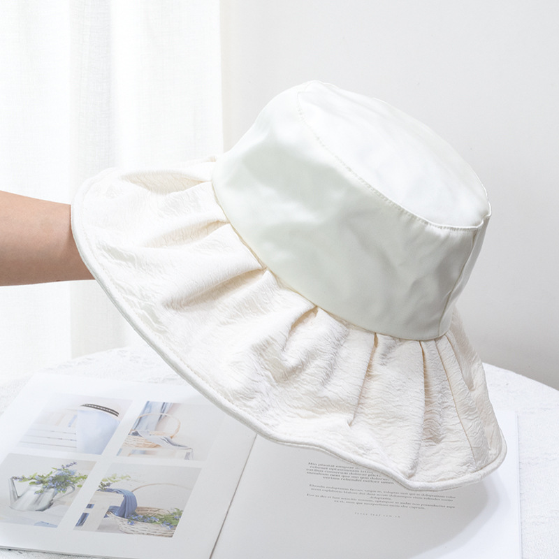 ハット帽 春夏 つば広 無地 運動会  上品 2023新作  UVカット 帽子 花粉対策 綿  綺麗