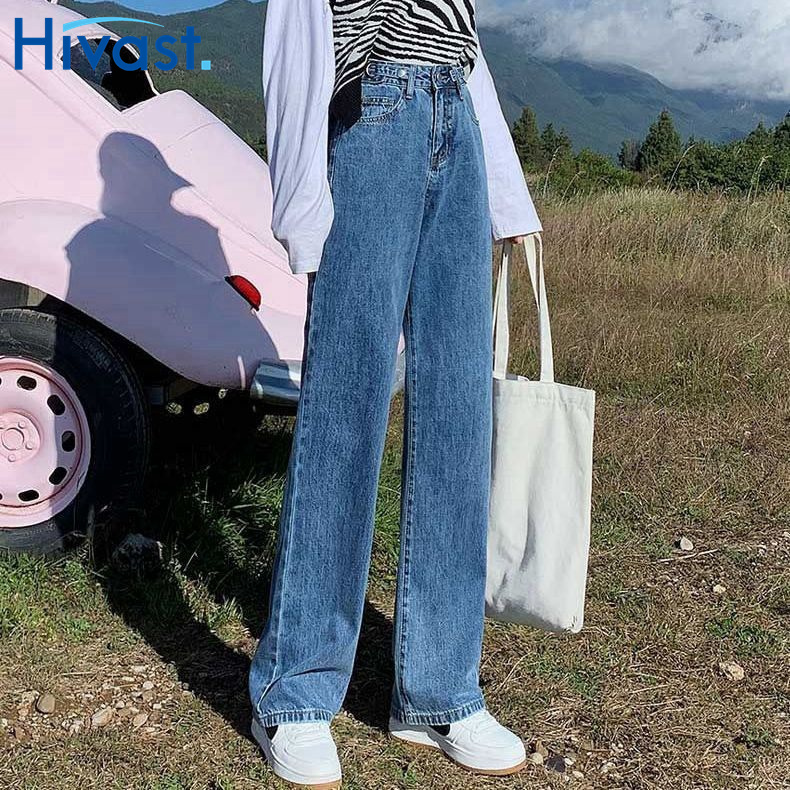 レッグパンツ 女性 ワイドパンツ  ストレート 2カラー ジーンズ 着瘦せ ポケット