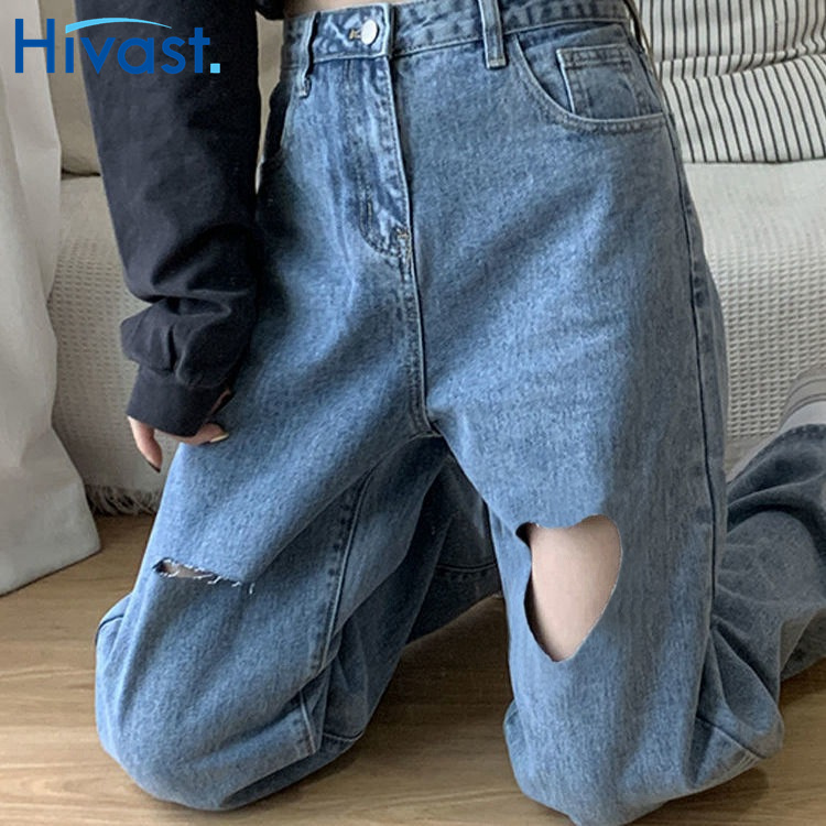 レッグパンツ 女性 ハイウエスト  ストレート 3カラー ジーンズ 着瘦せ ポケット
