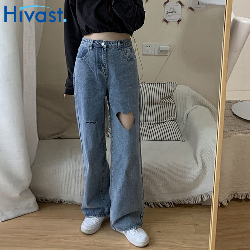 レッグパンツ 女性 ハイウエスト  ストレート 3カラー ジーンズ 着瘦せ ポケット