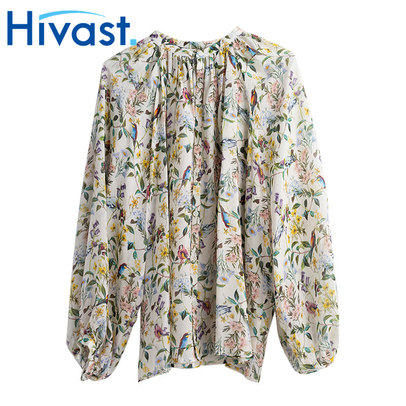 シャツ  ブラウス  薄手  ン  ニッチ  シック  花柄  シフォン