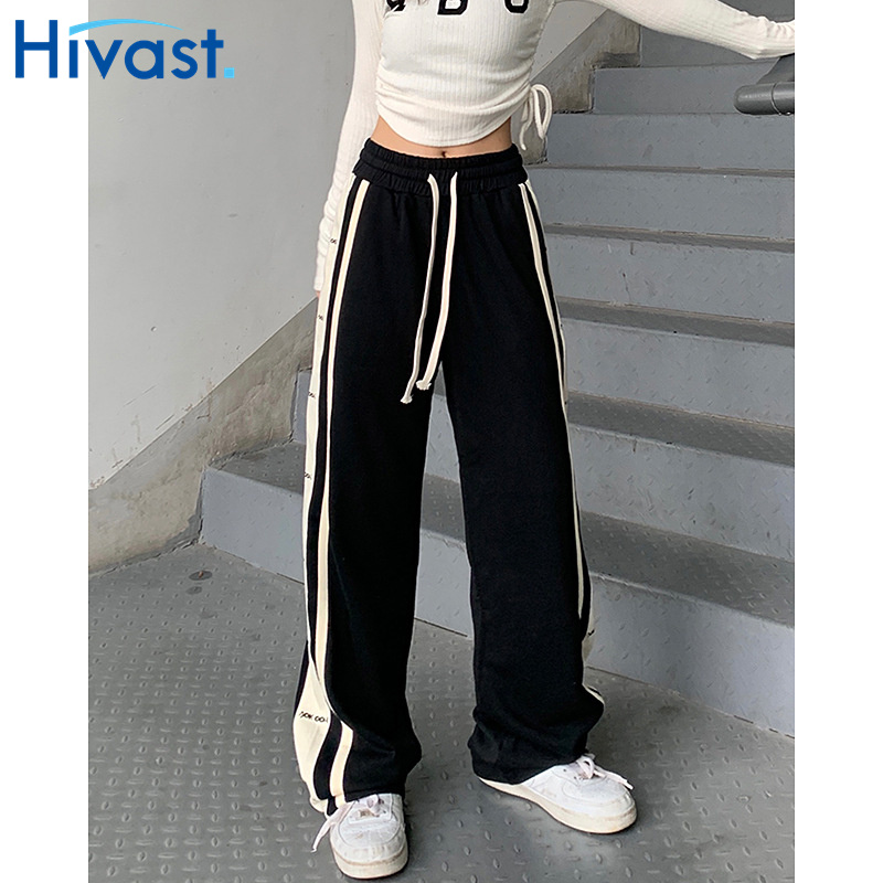 レッグパンツ 大人 ワイドパンツ  ストレート カジュアル ストライプ 春 ファッション