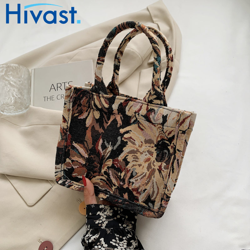 ハンドバッグ  可愛い 軽い  油絵  バッグ   帆布  通勤  キャンバス  ショルダーバッグ
