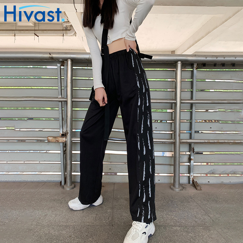 レッグパンツ カップル お出かけ ストレート ワイドパンツ 普段使い  ルーズ ハイウエスト