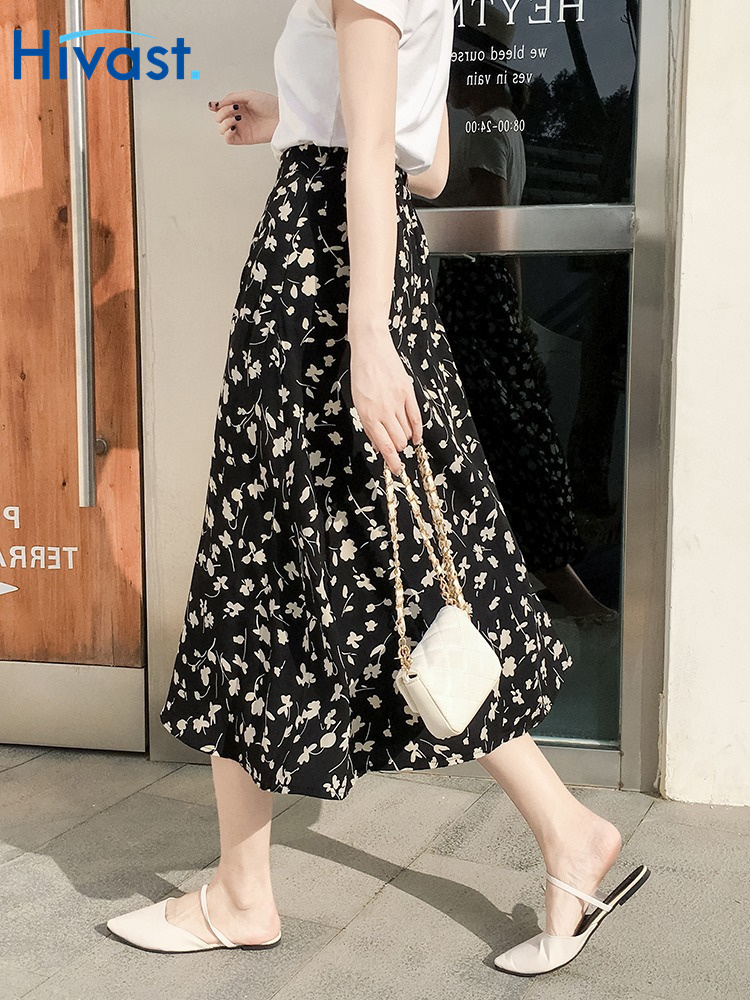 ハーフスカート ガーリー 女性 花柄 春 Aラインスカート カジュアル 普段使い