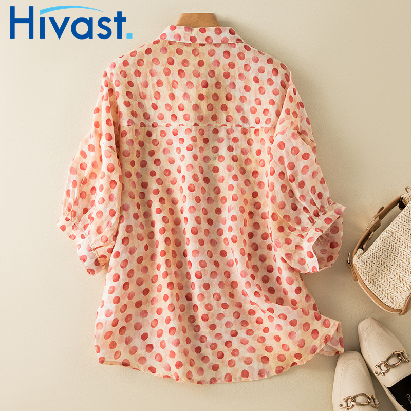 シャツ  体型カバー 水玉 M~2XL  レトロ 綺麗  着痩せ  大人    上質   女性   薄い  格好良い