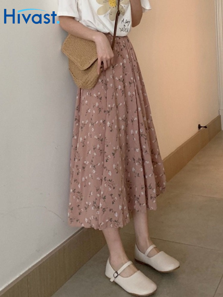 ハーフスカート ガーリー 女性 Aラインスカート 花柄 着瘦せ 可愛い キュート