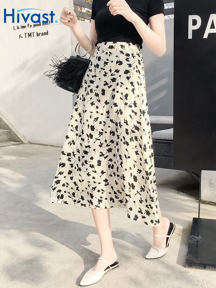 ハーフスカート ガーリー 女性 花柄 春 Aラインスカート カジュアル 普段使い