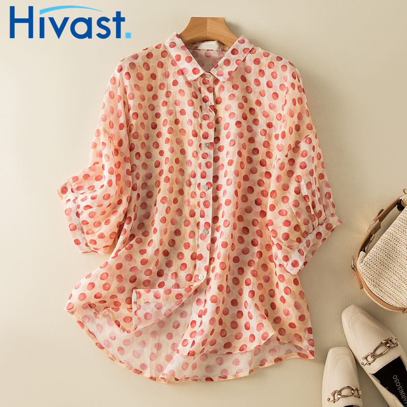 シャツ  体型カバー 水玉 M~2XL  レトロ 綺麗  着痩せ  大人    上質   女性   薄い  格好良い