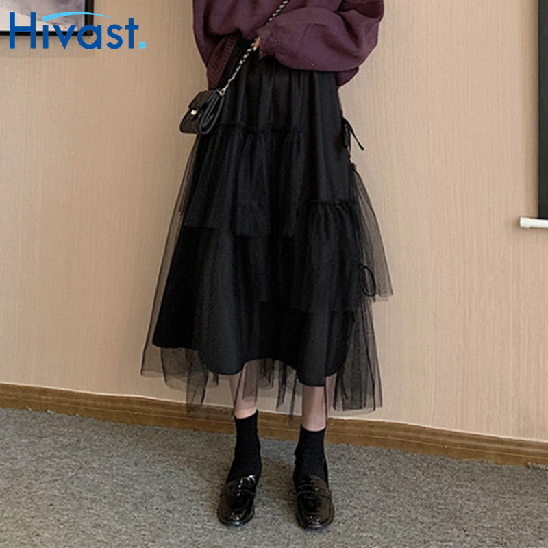 ハーフスカート ガーリー イレギュラースカート チュールスカート 高校生 通学