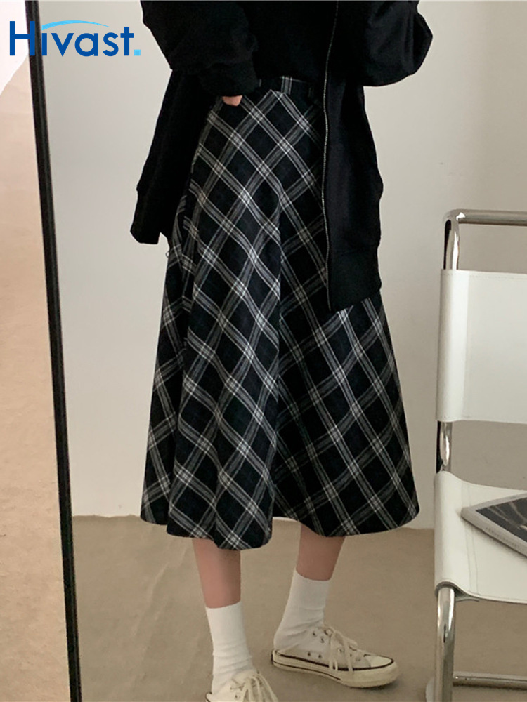 ハーフスカート 女性 格子縞 ガーリー 韓国風 歓迎会 お出かけ デート