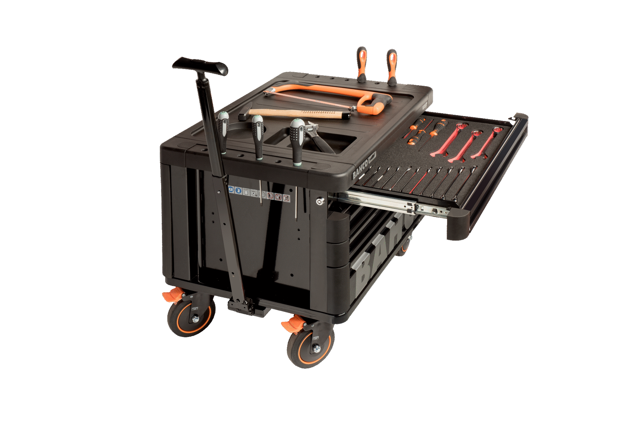 E87 Top chest on wheels with 4 drawers 1DAAT system ensures that only