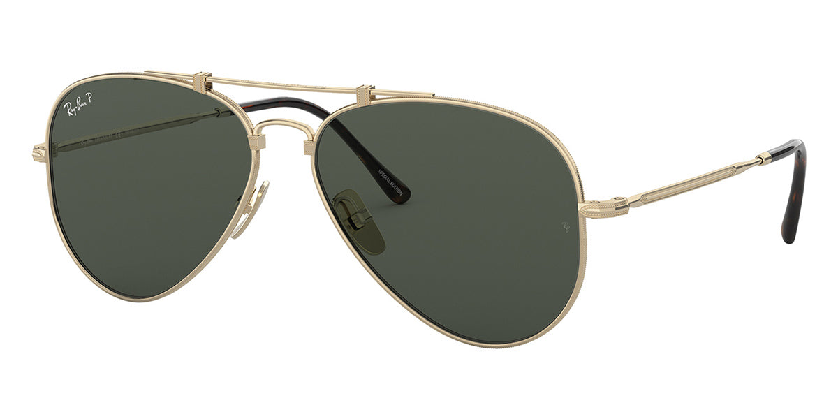 Ray-Ban Aviator Gold Plated Titanium RB 8125M 9143 Polarised