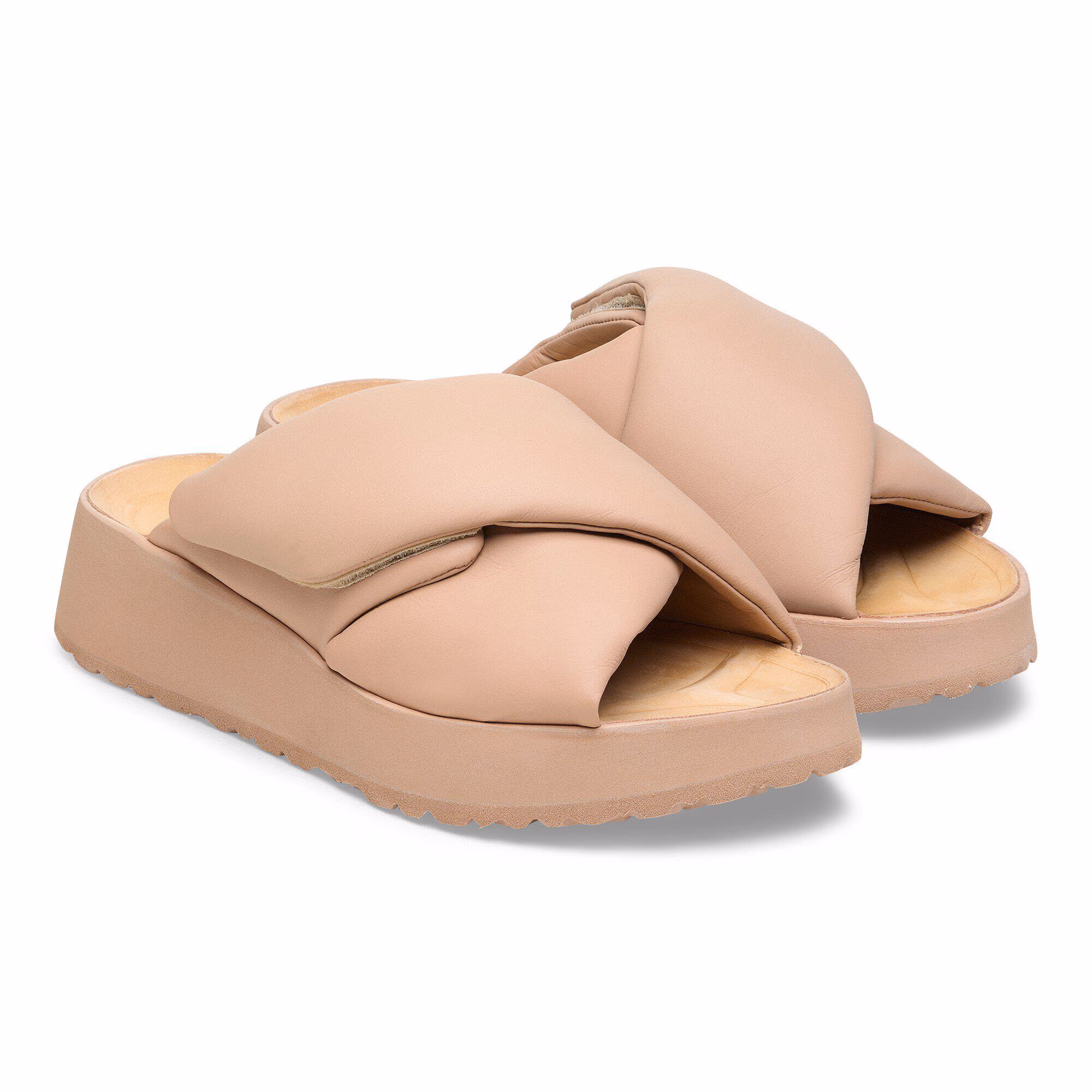 Theda Cross Strap Cuir naturel - Nougat
