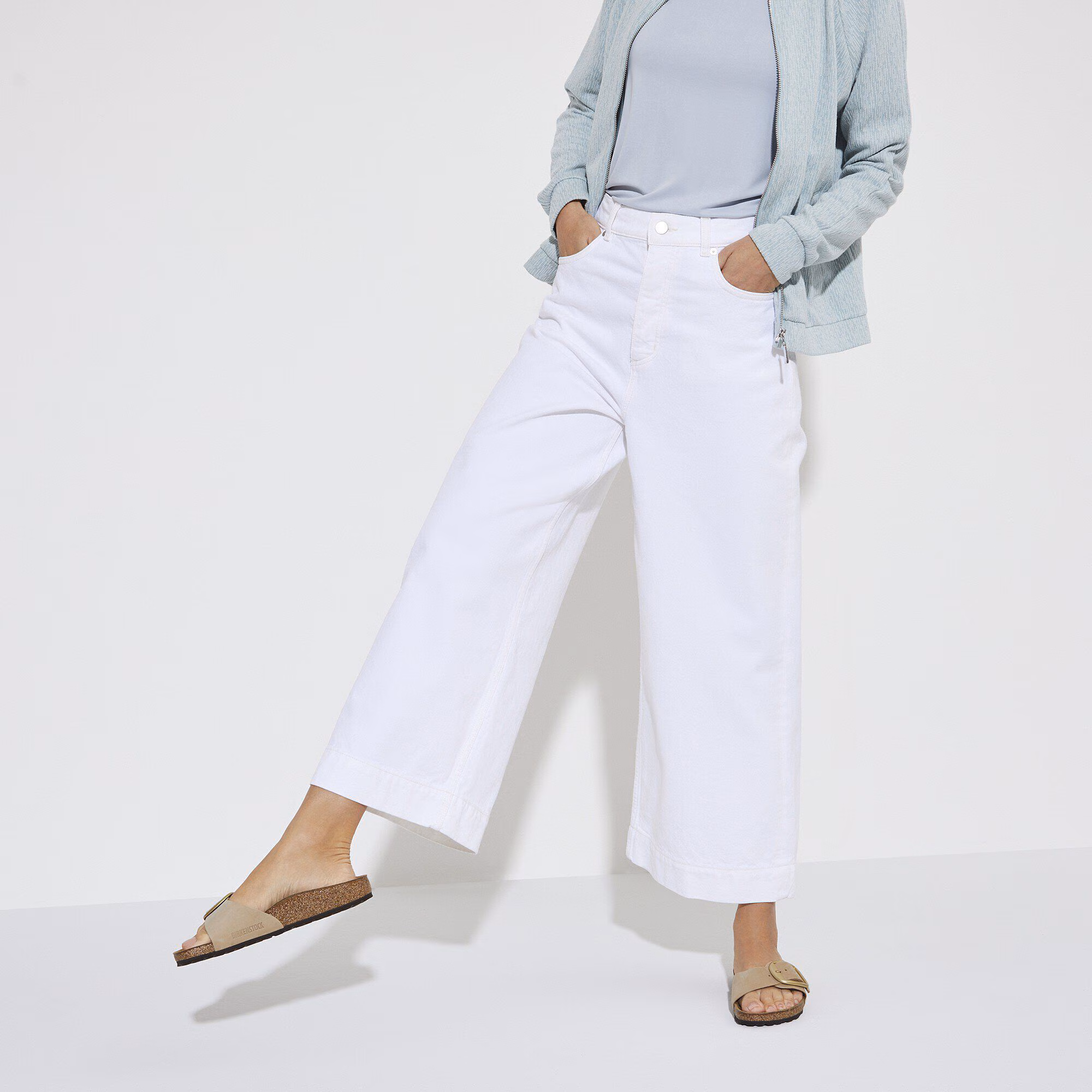 Madrid Big Buckle Cuir nubuck - Sandcastle