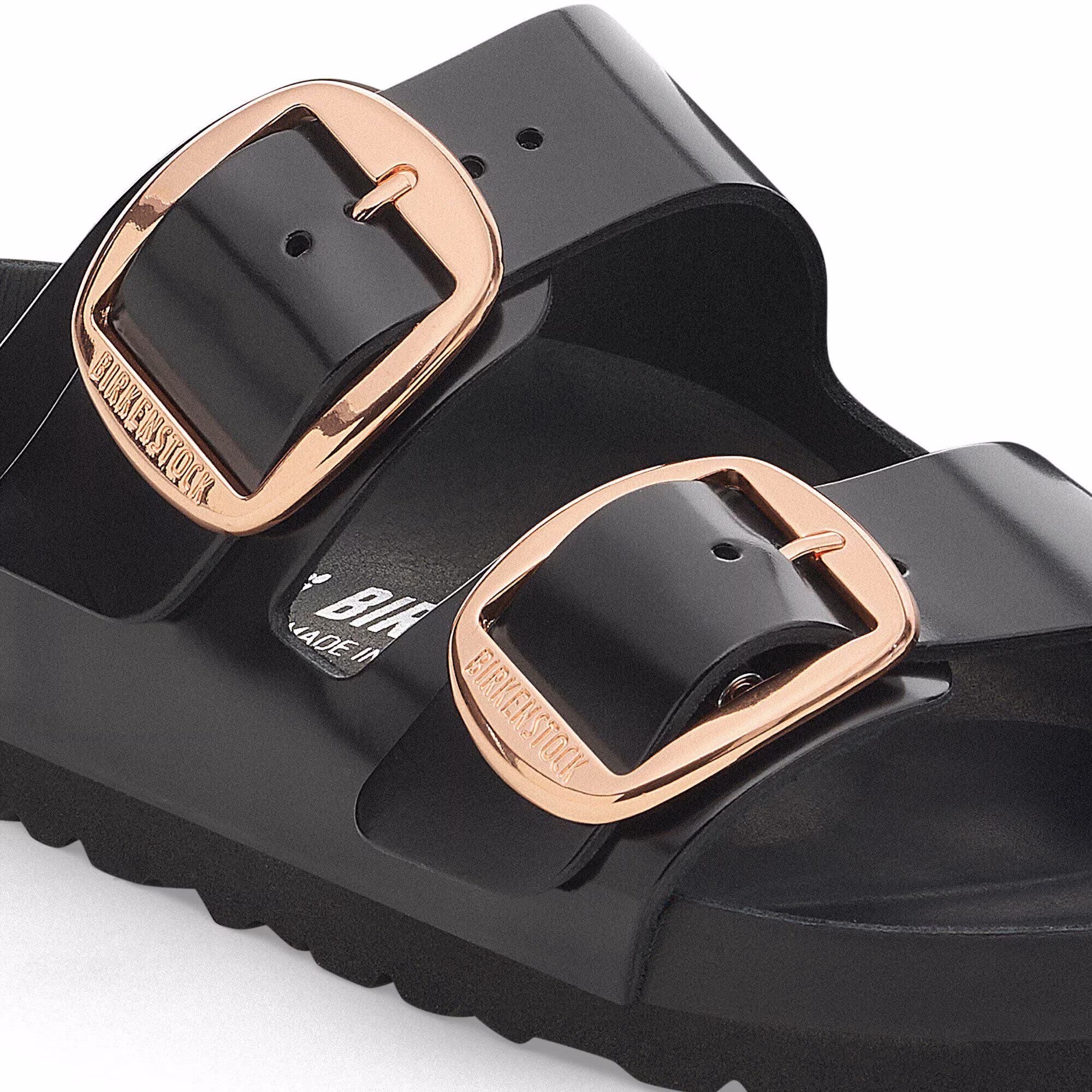 Arizona Big Buckle Cuir naturel verni - Noir très brillant