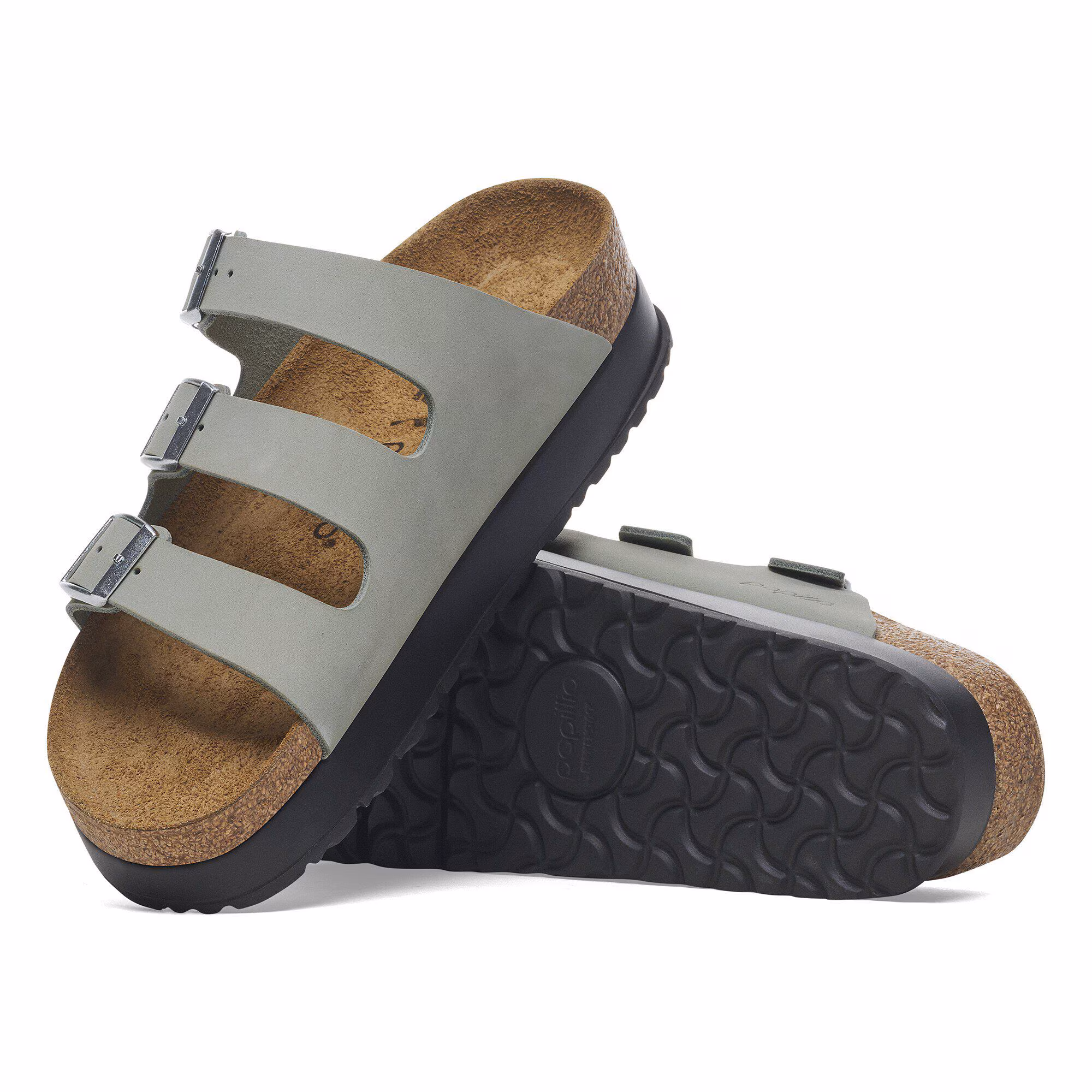 Florida Flex Platform Cuir nubuck - Pure Sage