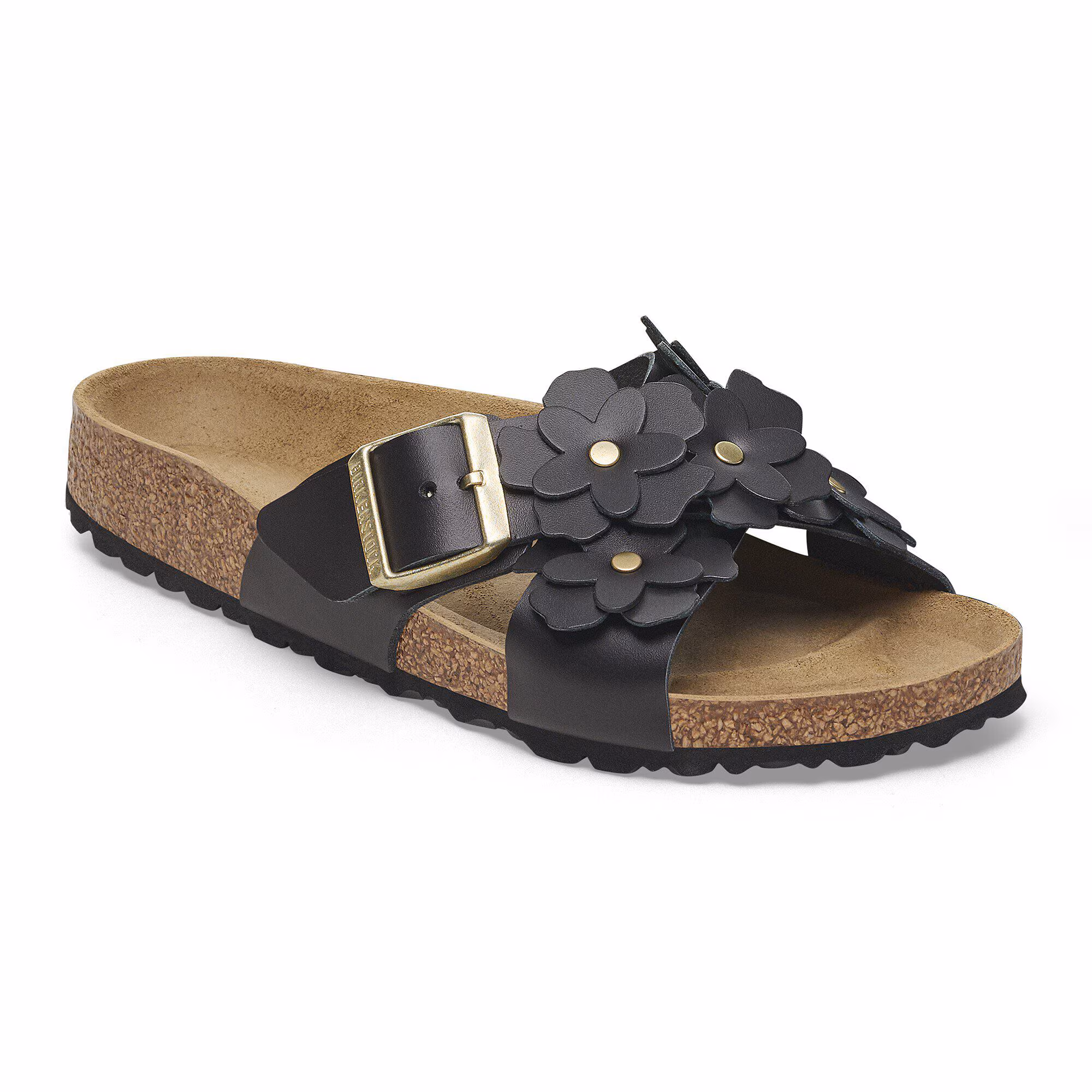 Siena Flower Embellishment Cuir naturel - Black