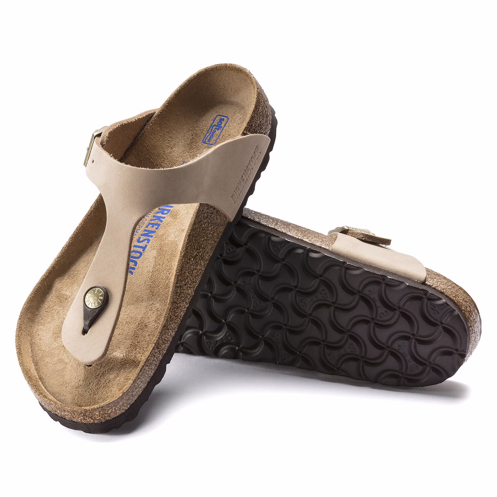 Gizeh Lit de pied souple Cuir nubuck - Sandcastle